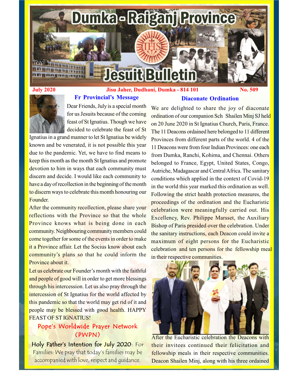 July 2020 Jisu Jaher, Dudhani, Dumka - 814 101 No