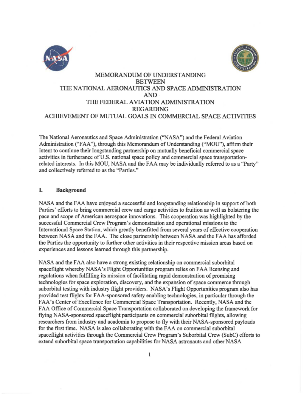 NASA and the FAA Signed An