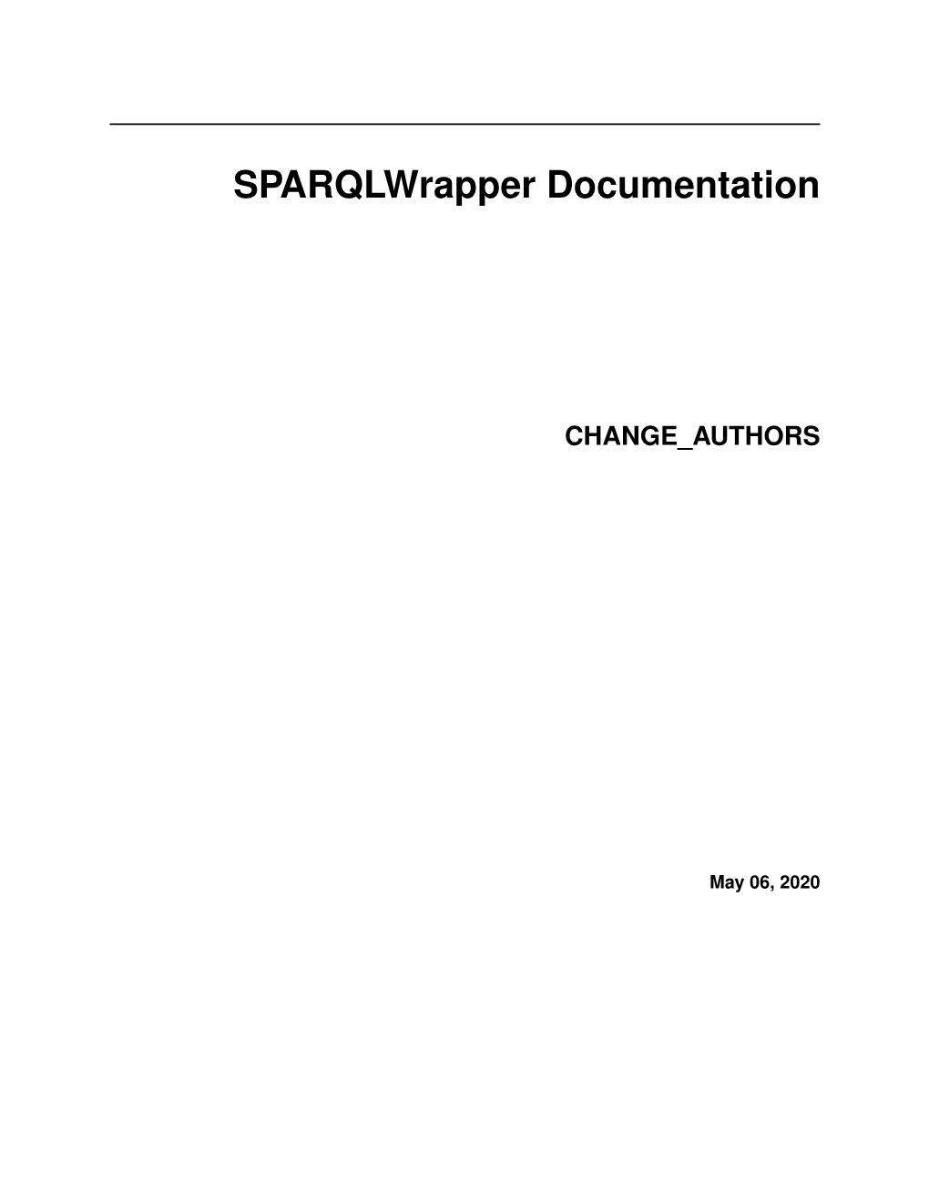 Sparqlwrapper Documentation