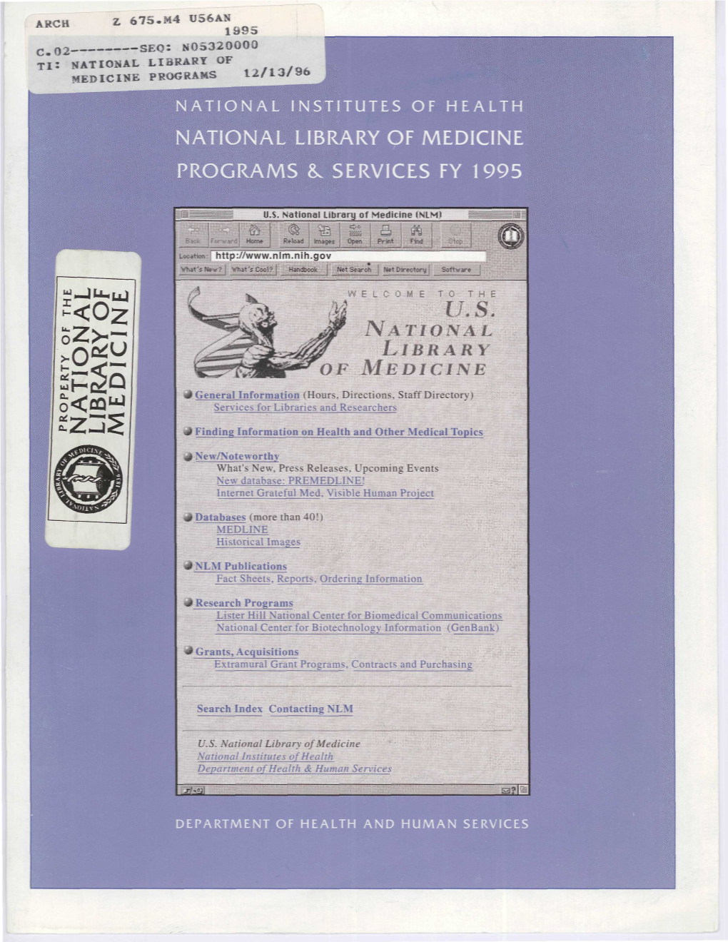 NLM Annual Report of Programs and Services, 1995