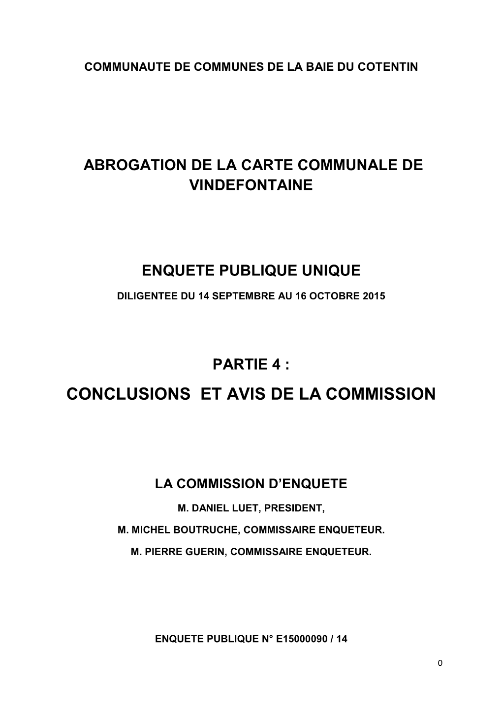 Conclusions Et Avis De La Commission