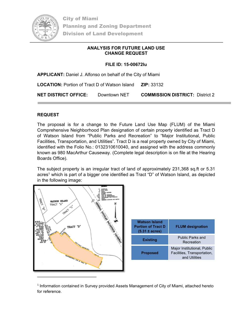 City of Miami Planning and Zoning Department Division of Land Development