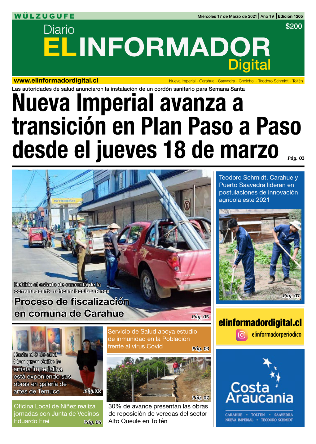 Nueva Imperial Avanza a Transición En Plan Paso a Paso Desde El Jueves