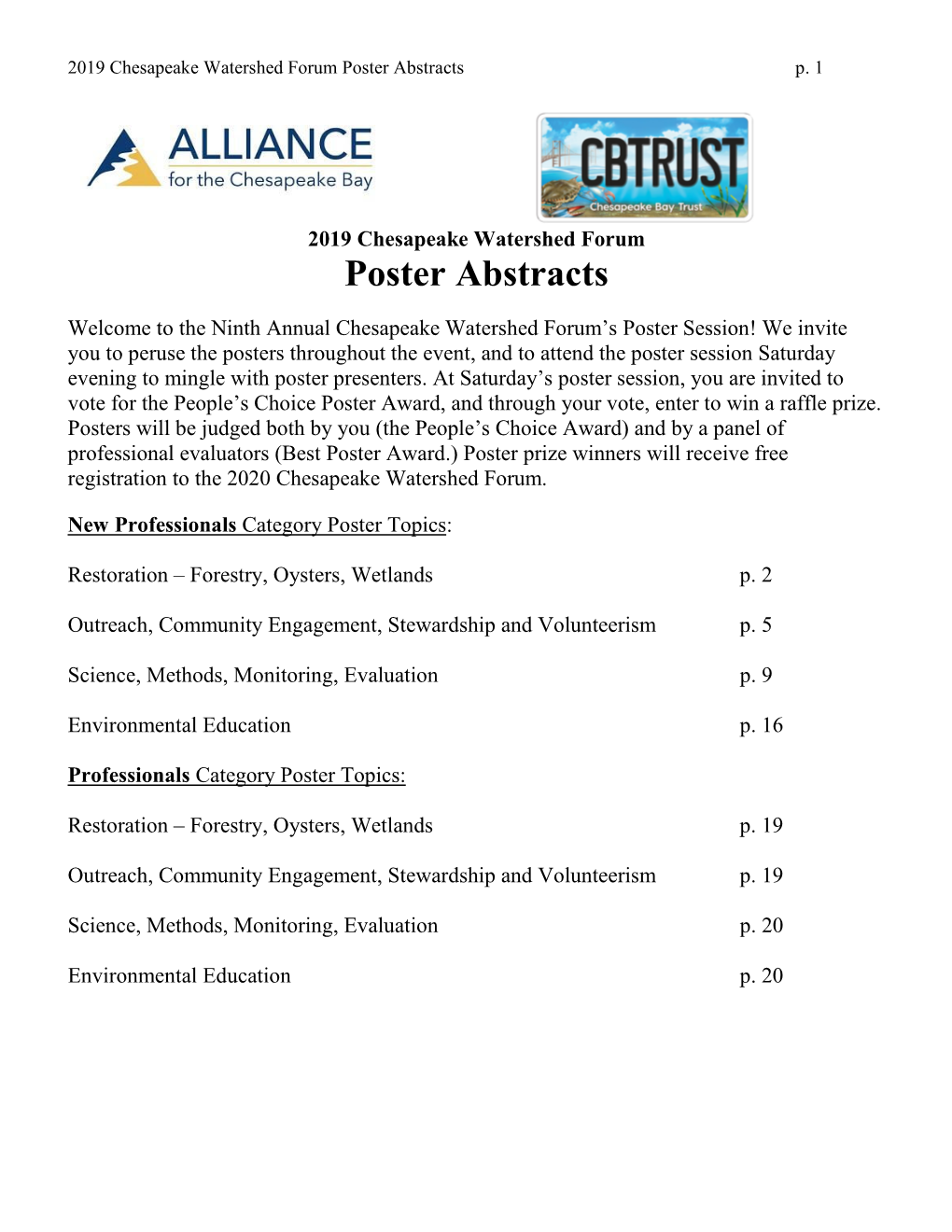 Poster Abstracts P