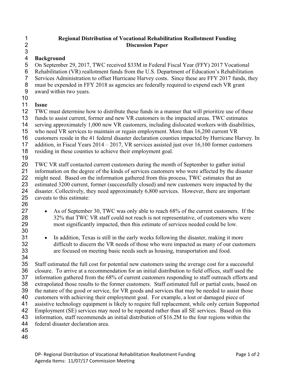 Commission Meeting Materials 110717 9:00 A.M. - Regional Distribution Vr