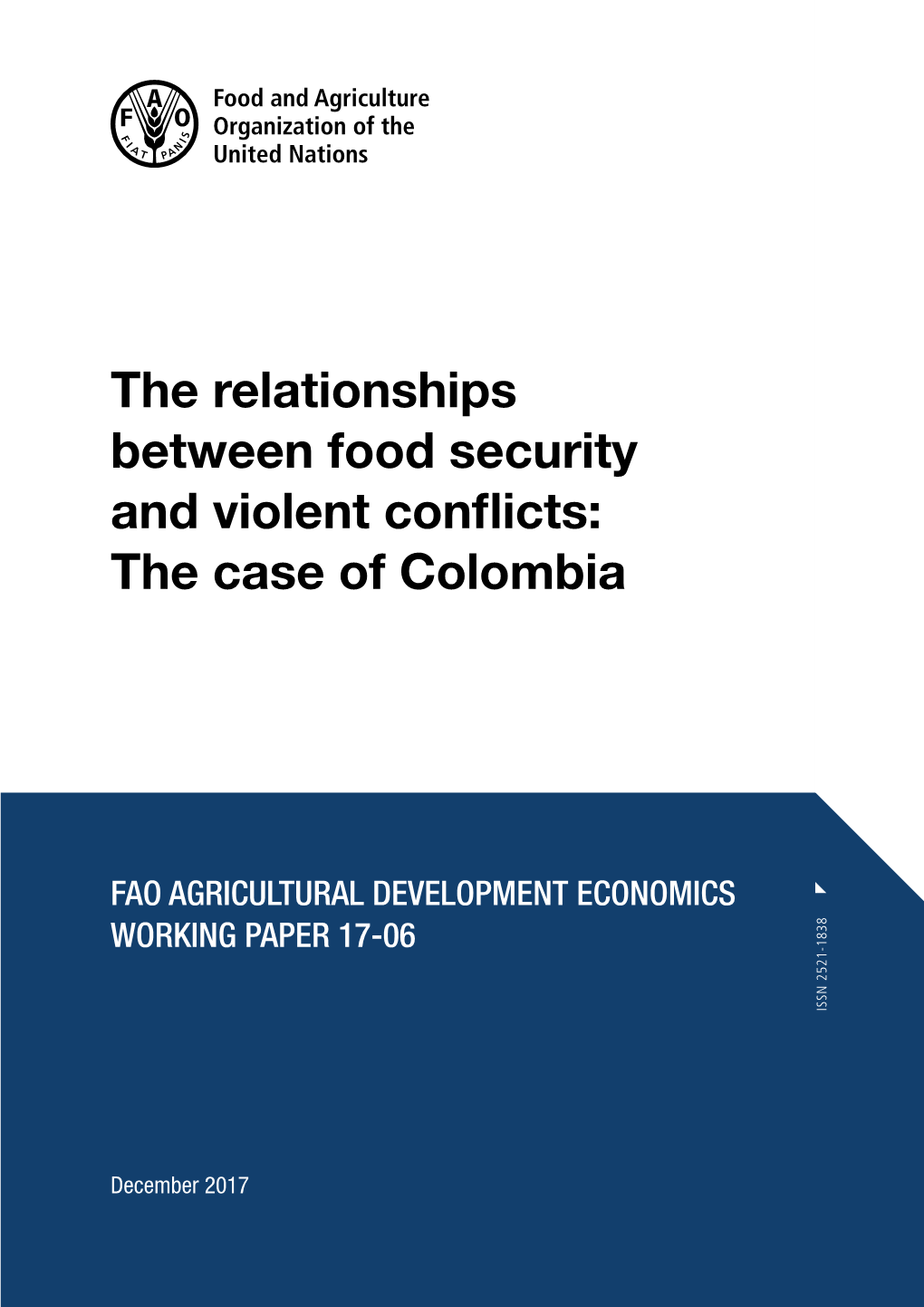 The Relationships Between Food Security and Violent Conflicts: the Case of Colombia