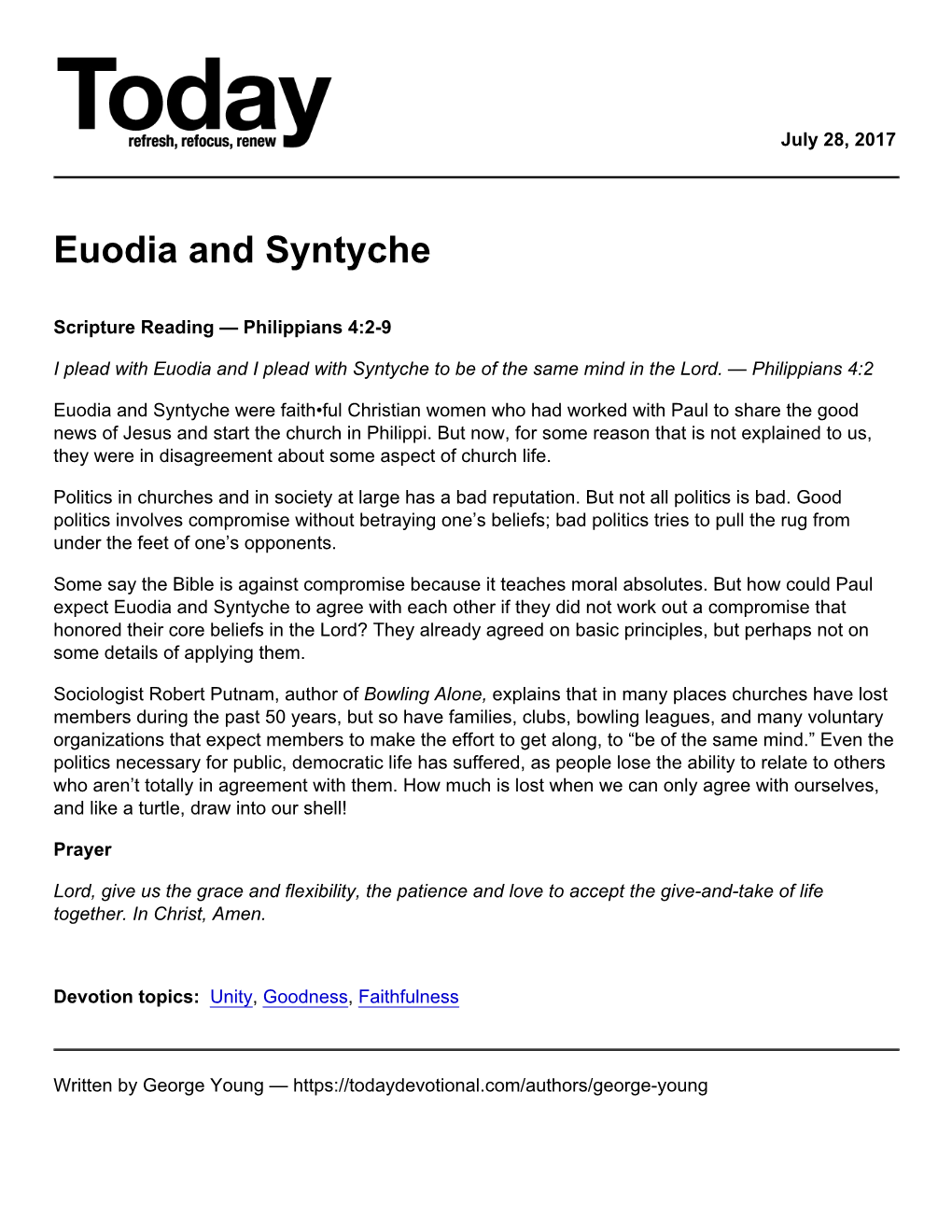 Euodia and Syntyche