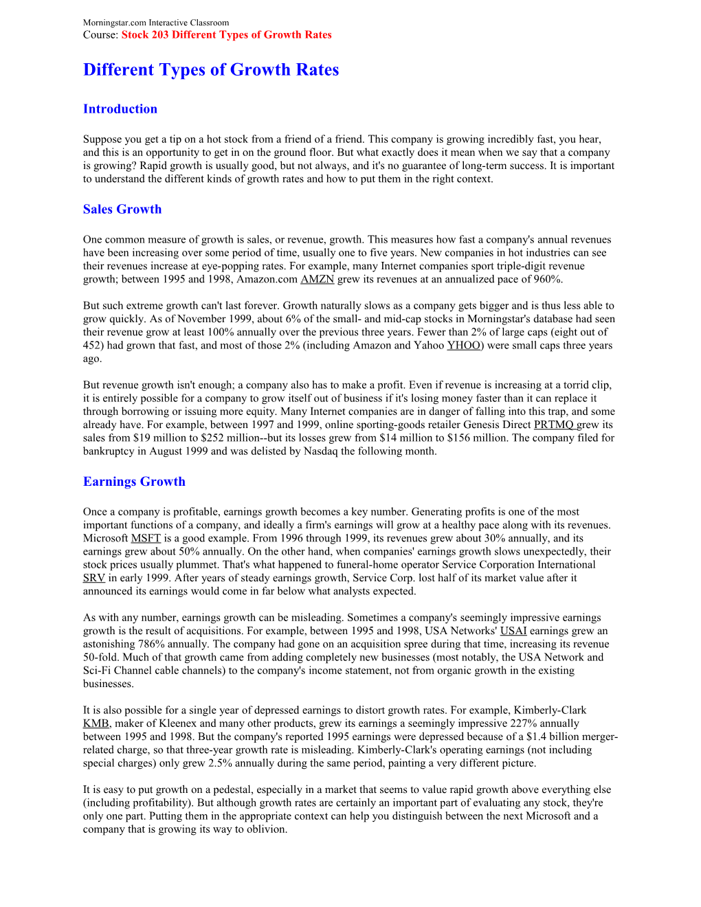 Different Types of Growth Rates