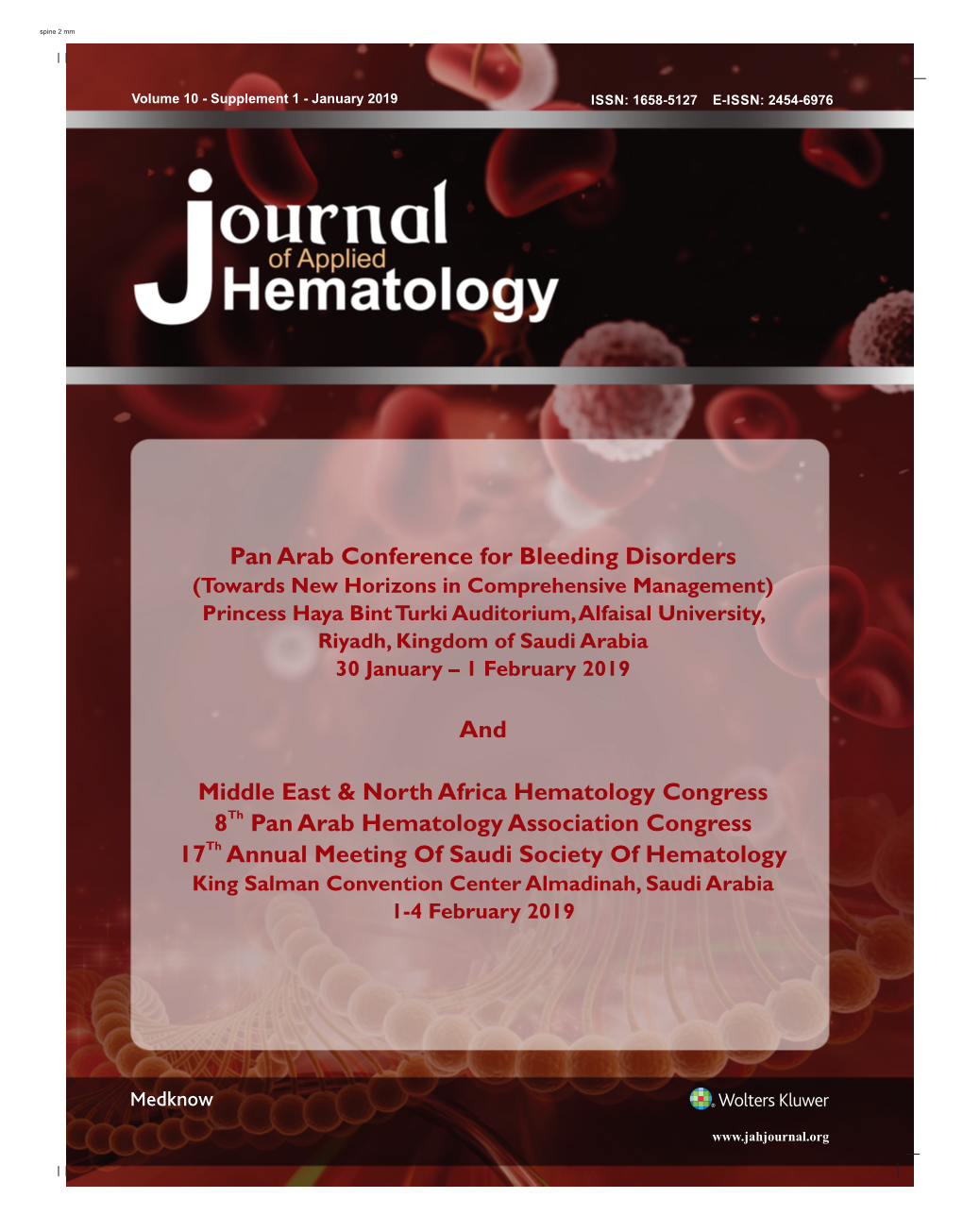 Download Abstracts at Journal of Applied Hematology