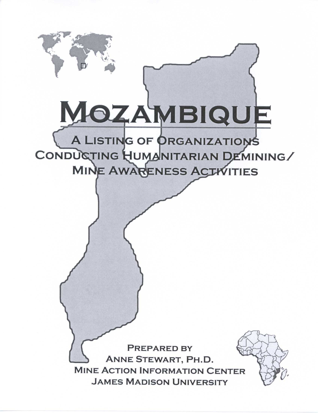 A Listing of Organizations Conducting Humanitarian Demining/ Mine Awareness Activities