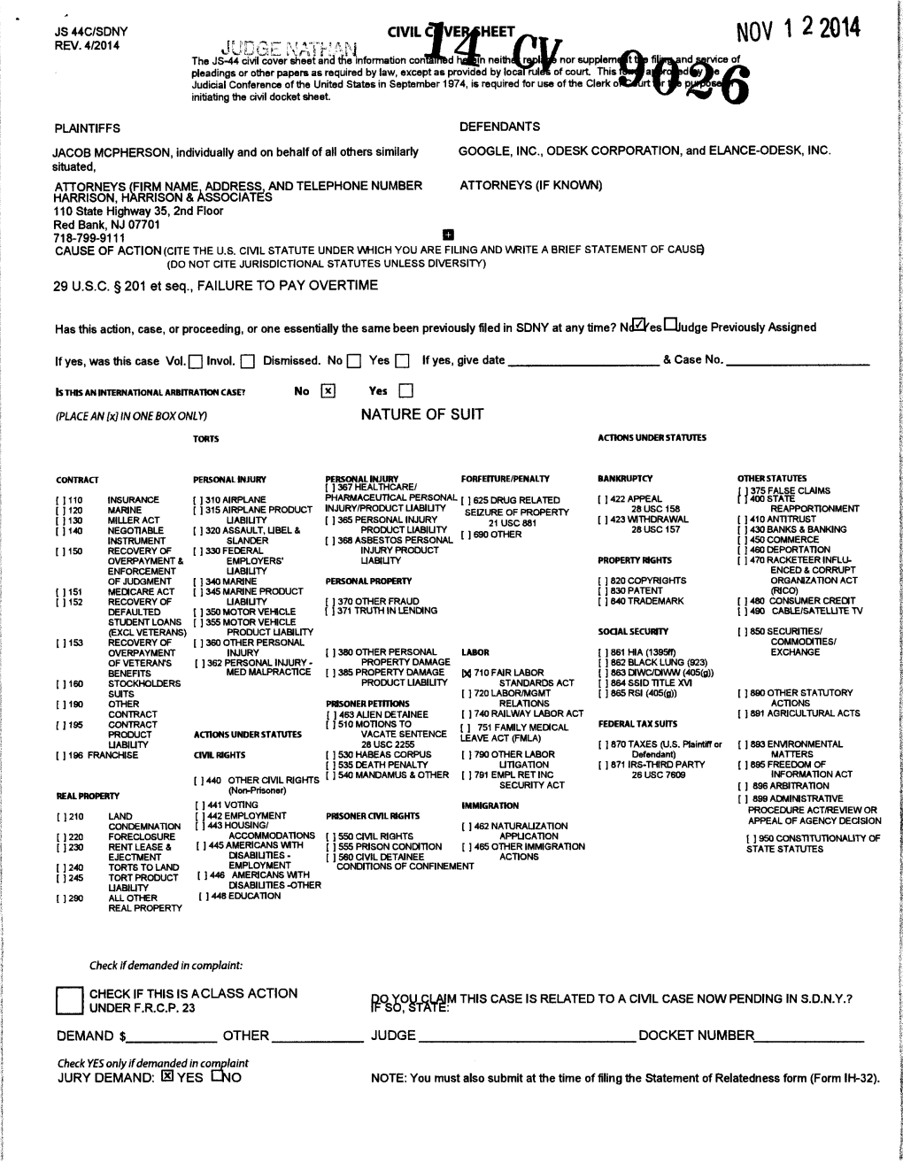 Mcpherson V. Google, Inc., Et Al., Docket No