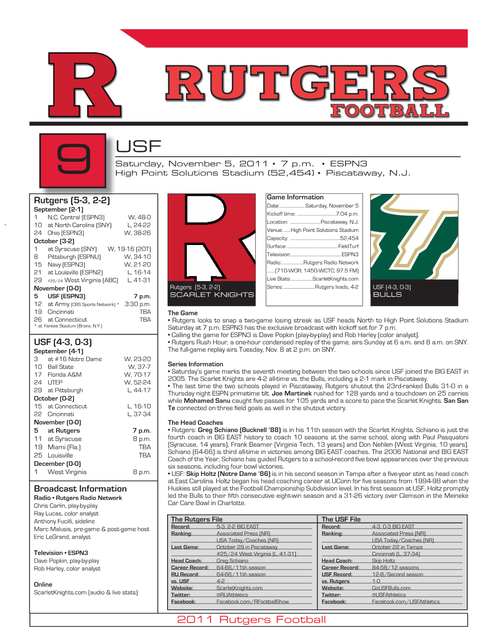 2011 Rutgers Football Rutgers (5-3, 2-2)