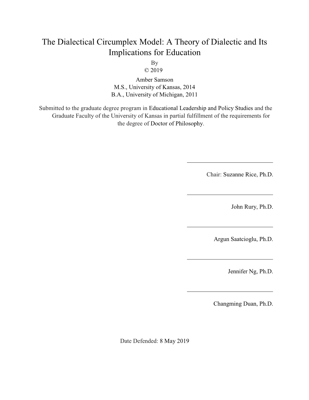 The Dialectical Circumplex Model: a Theory of Dialectic and Its Implications for Education