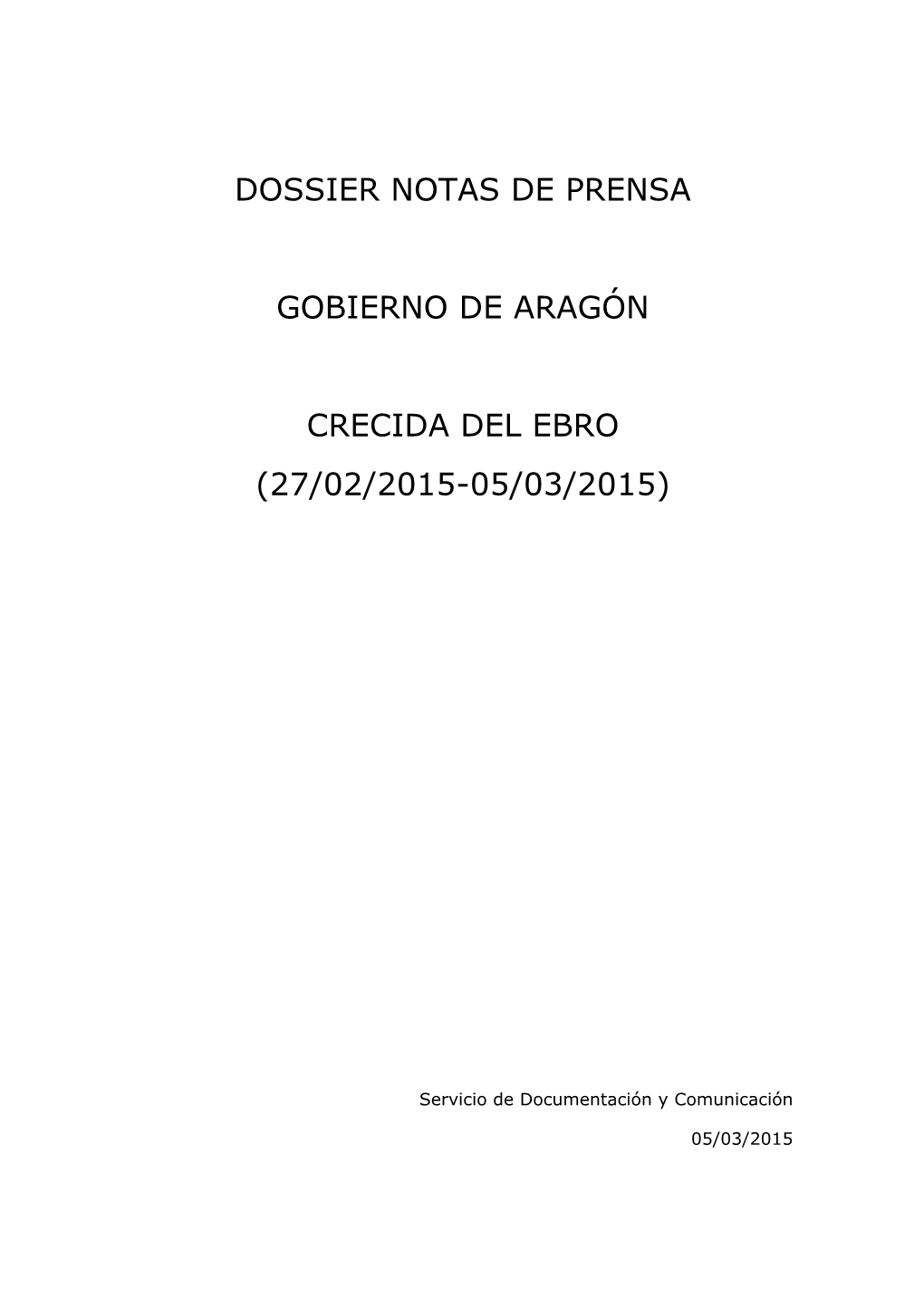 Dossier Notas De Prensa Gobierno De Aragón