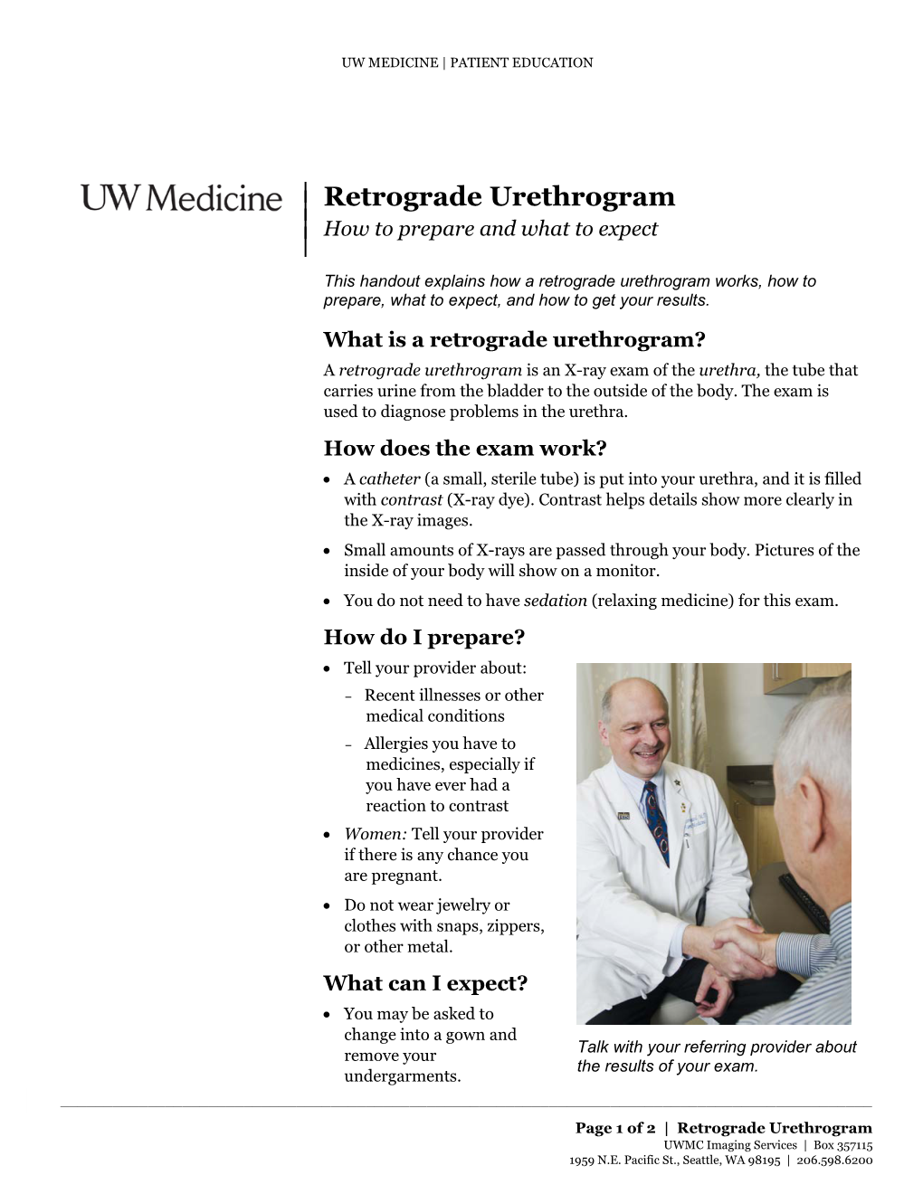 Retrograde Urethrogram | | How to Prepare and What to Expect |