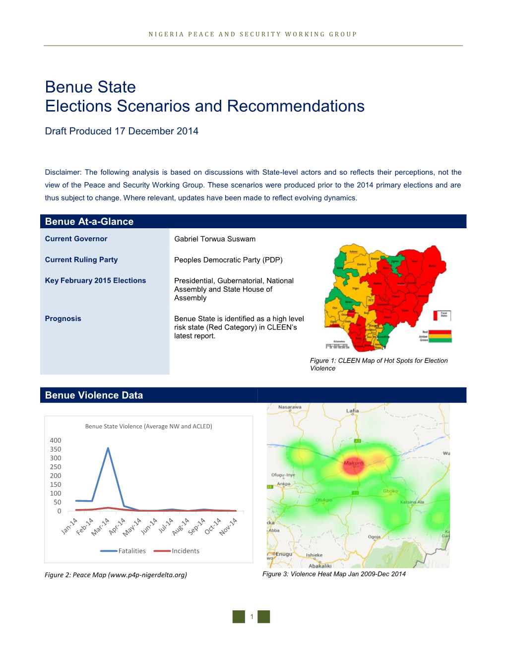 Benue State Elections Scenarios and Recommendations