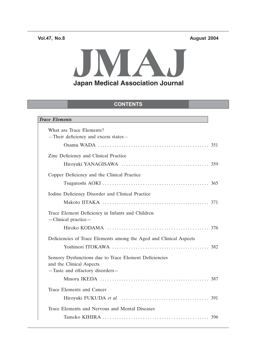 Trace Element Deficiency in Infants and Children