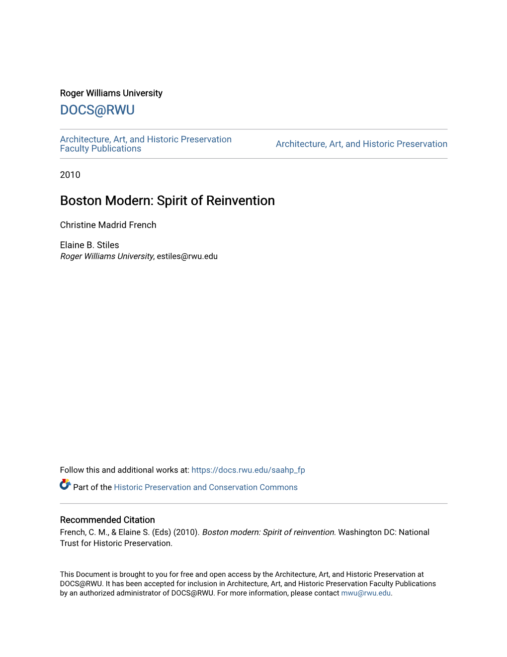 Boston Modern: Spirit of Reinvention