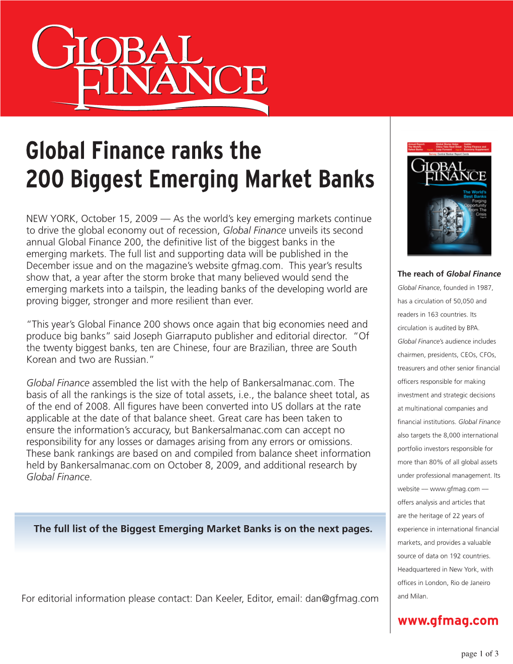 Global Finance Ranks the 200 Biggest Emerging Market Banks