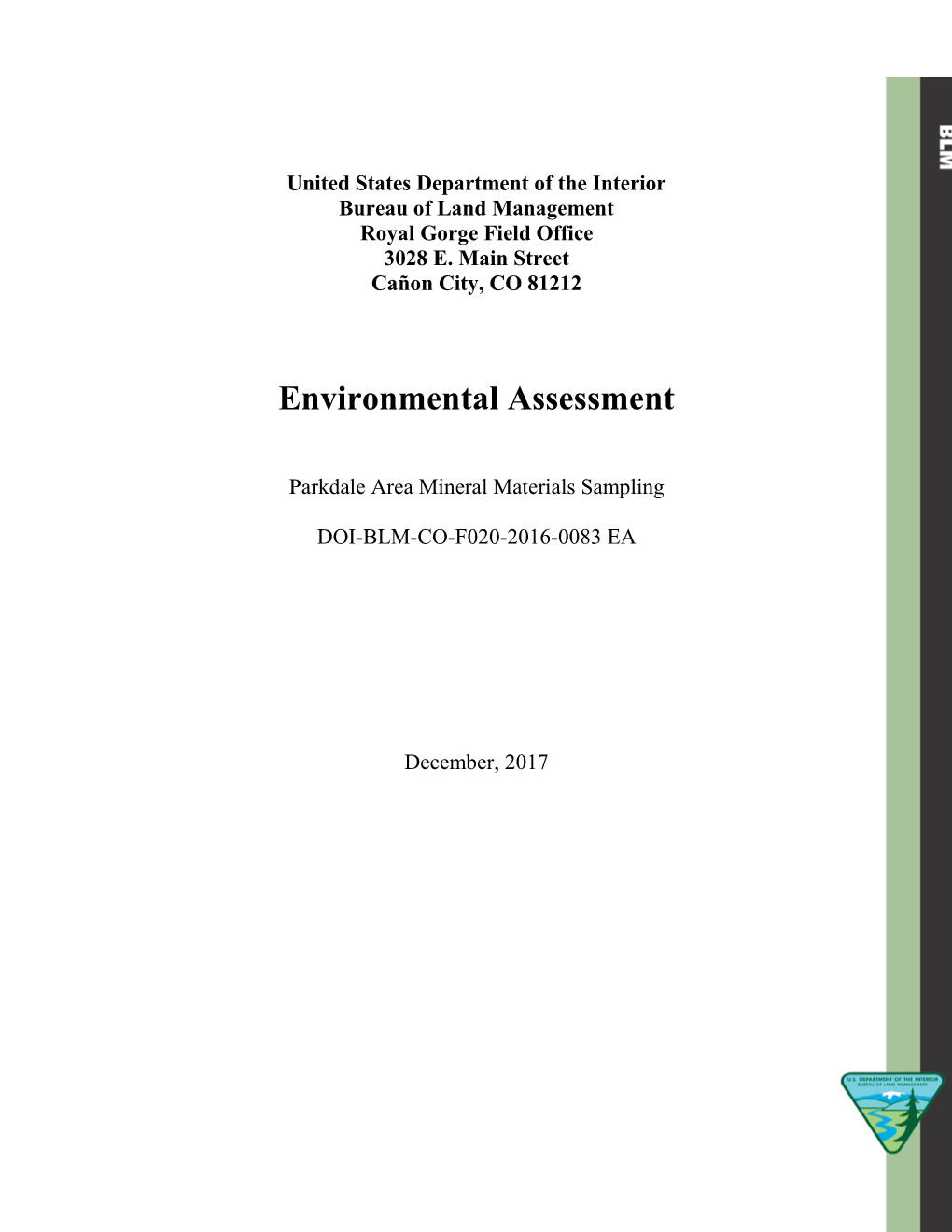Environmental Assessment Record