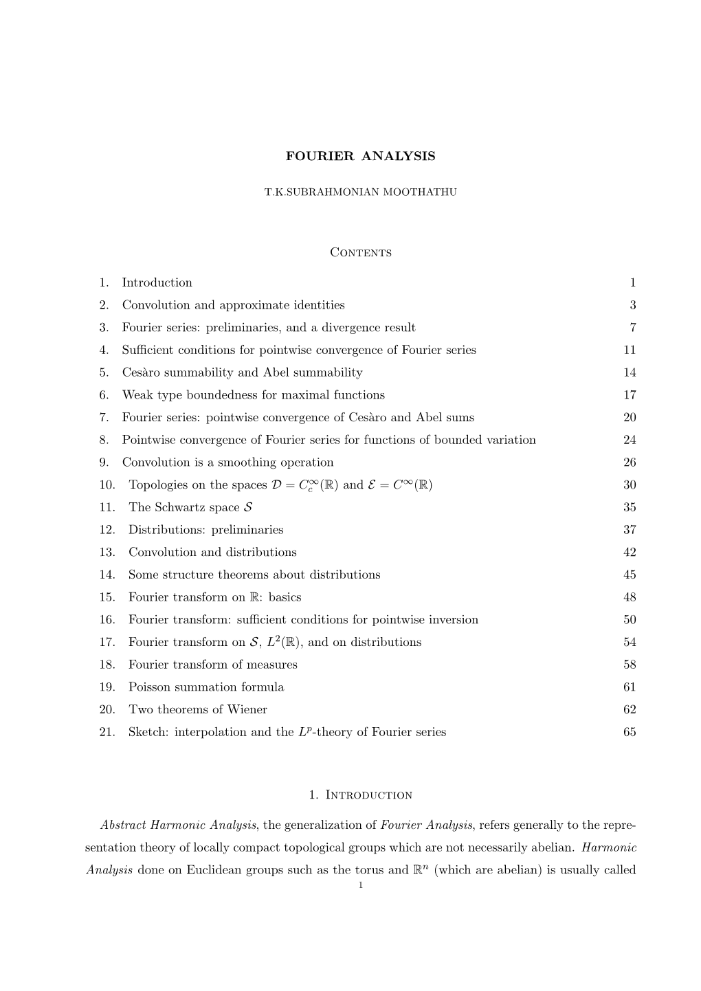 Fourier Analysis