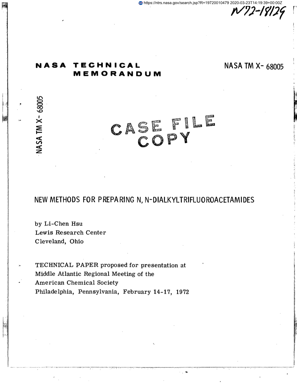 Nasa Technical Memorandum