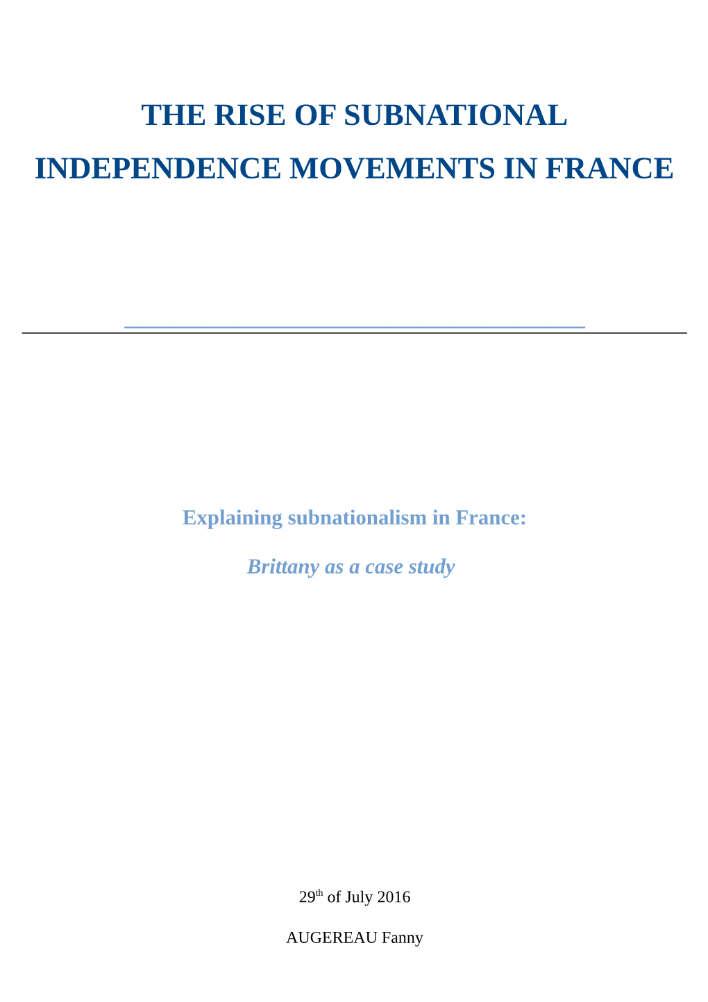 The Rise of Subnational Independence Movements in France