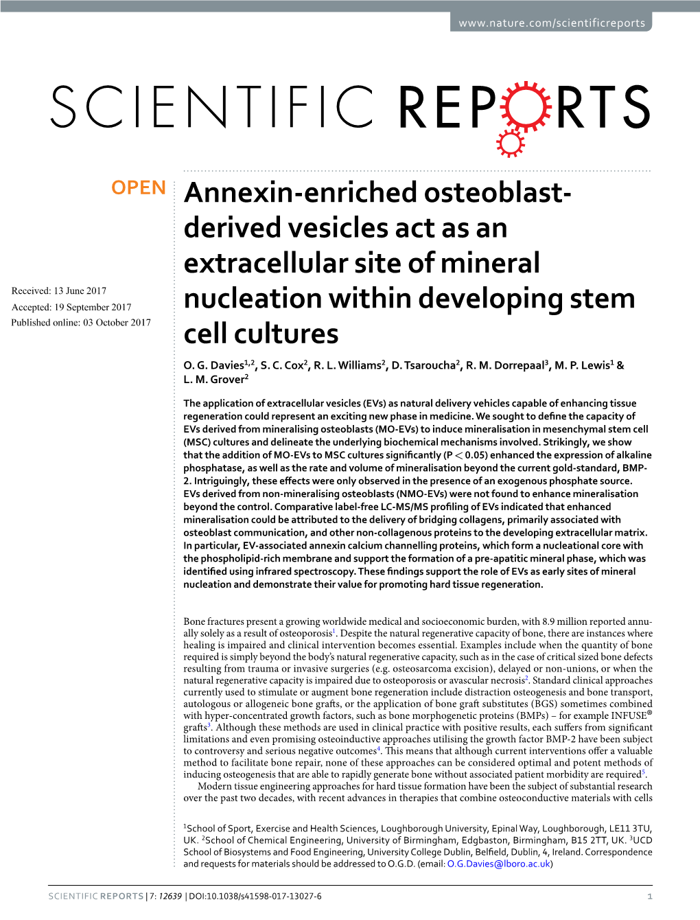 Annexin-Enriched Osteoblast- Derived Vesicles Act As an Extracellular Site