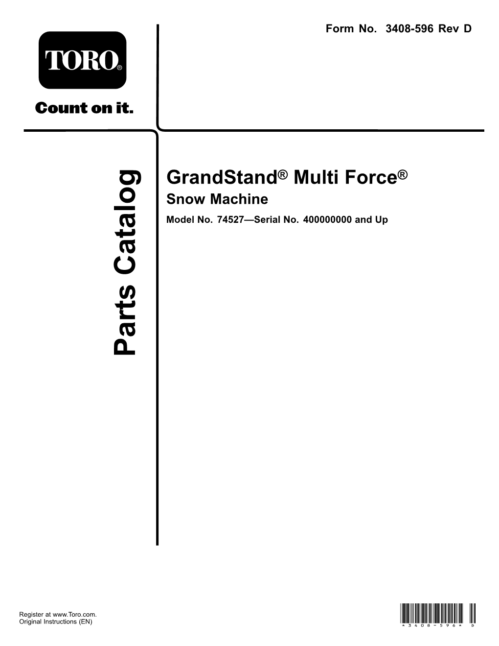 Grandstand® Multi Force® Snow Machine Model No