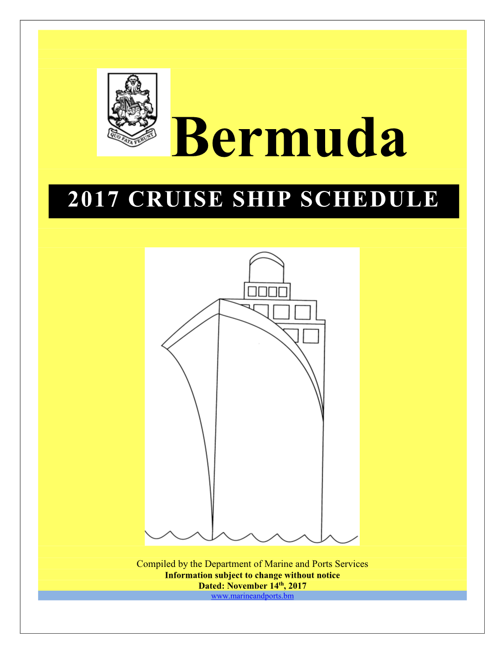 2017 Cruise Ship Schedule