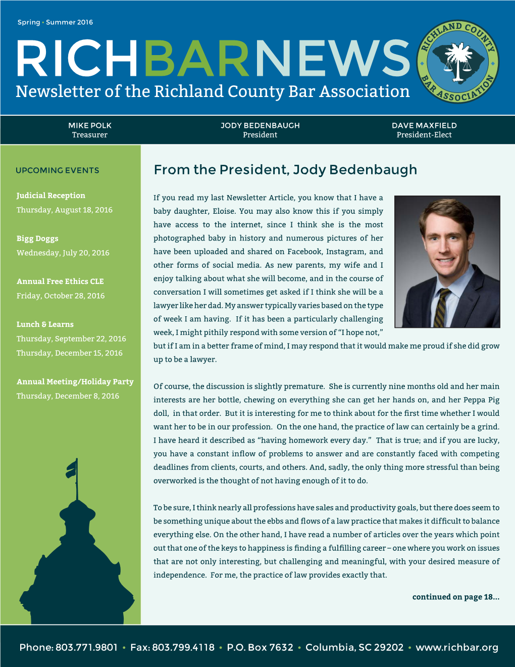 Spring • Summer 2016 RICHBARNEWS Newsletter of the Richland County Bar Association