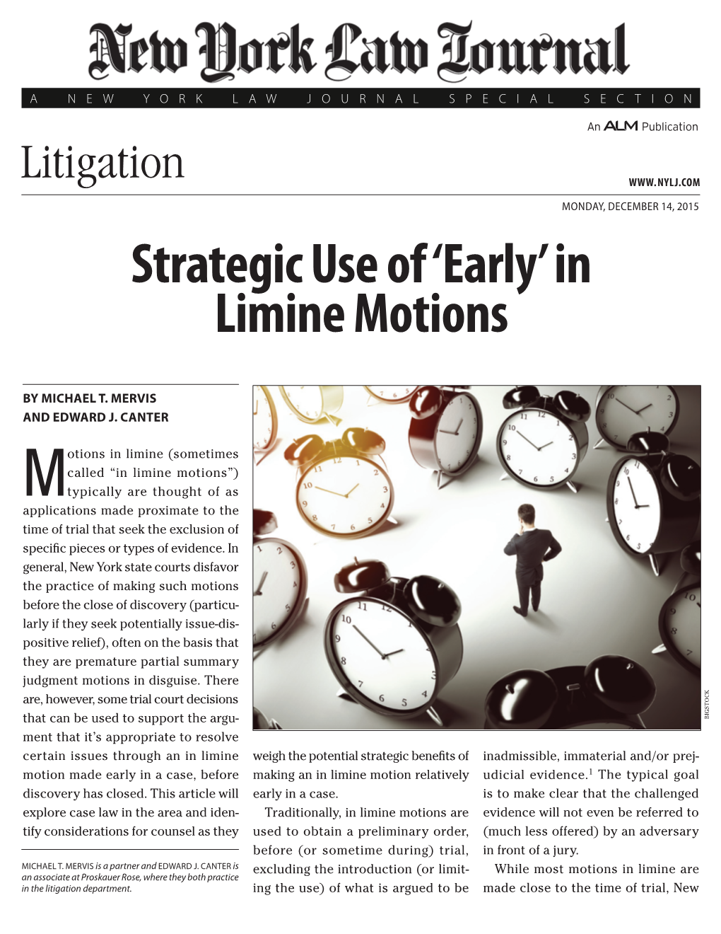 Strategic Use of 'Early' in Limine Motions