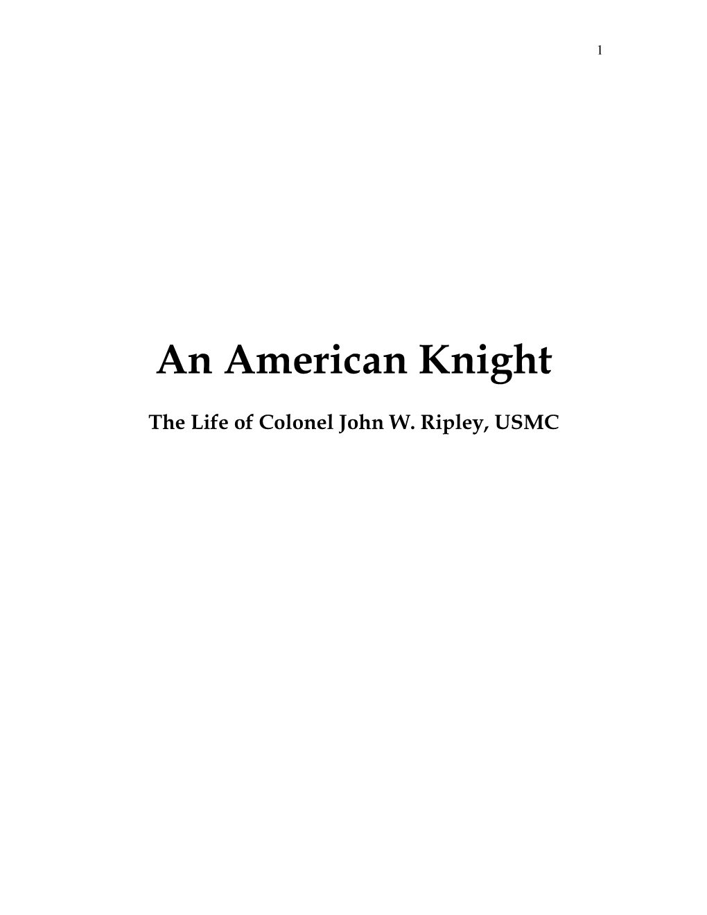 An American Knight