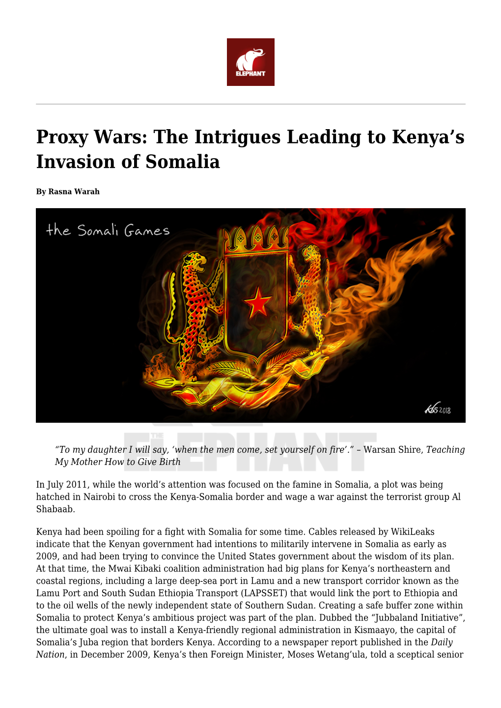 Proxy Wars: the Intrigues Leading to Kenya's Invasion of Somalia