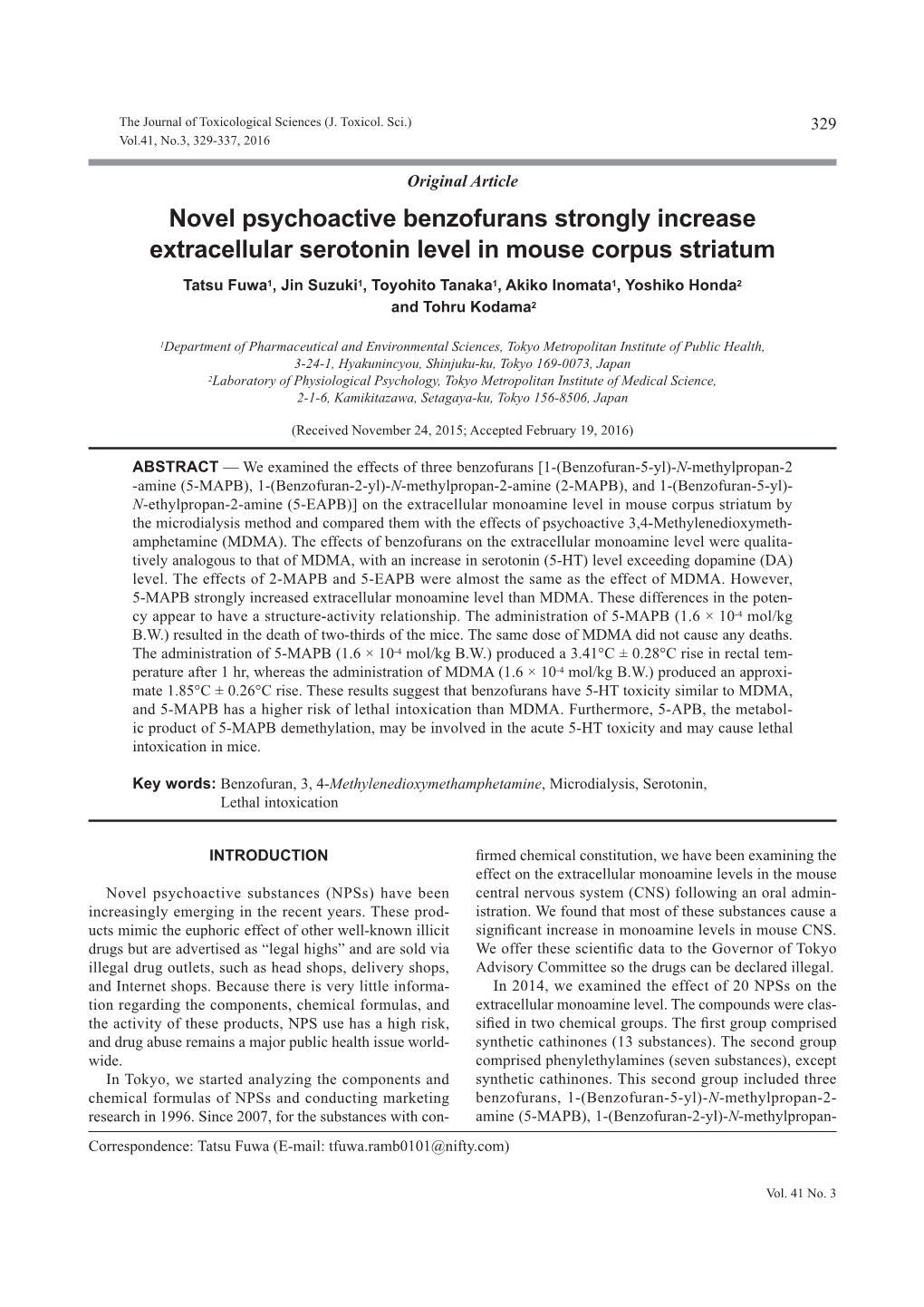 The Journal of Toxicological Sciences (J