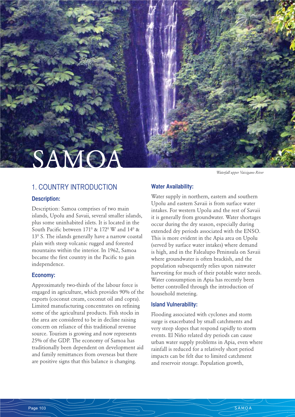 SAMOA Waterfall Upper Vaisigano River