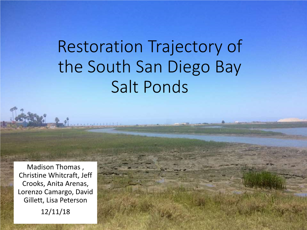 Restoration Trajectory of the South San Diego Bay Salt Ponds