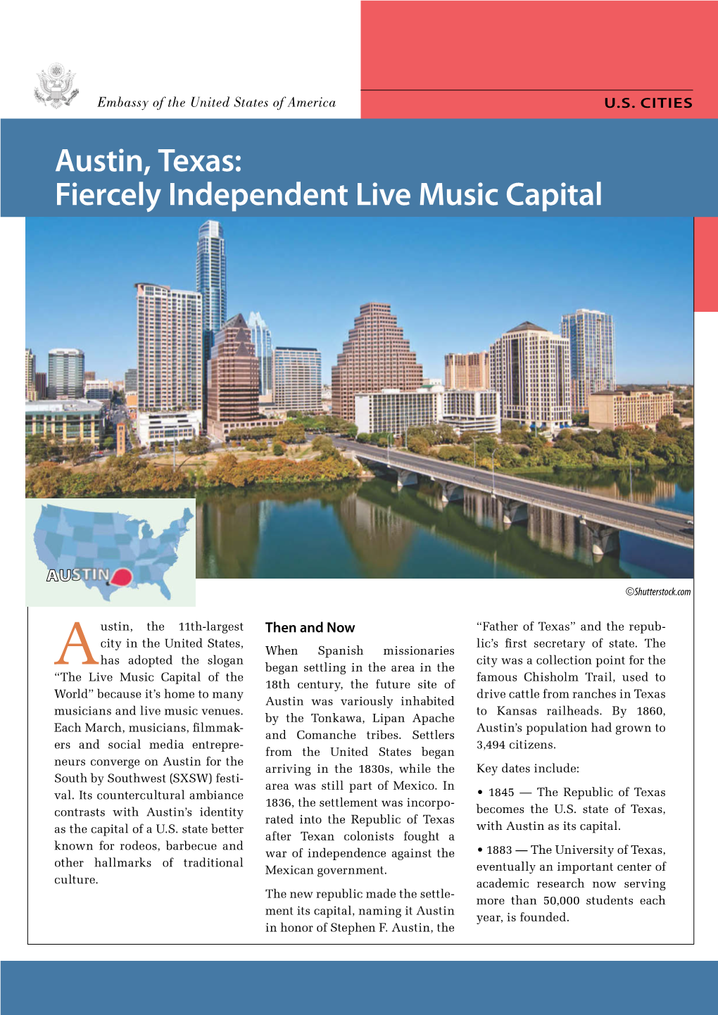 U.S. CITIES: Austin, Texas: Fiercely Independent Live Music Capital