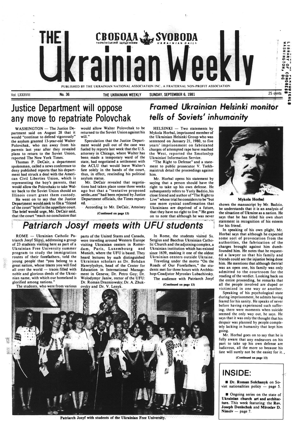 The Ukrainian Weekly 1981, No.36