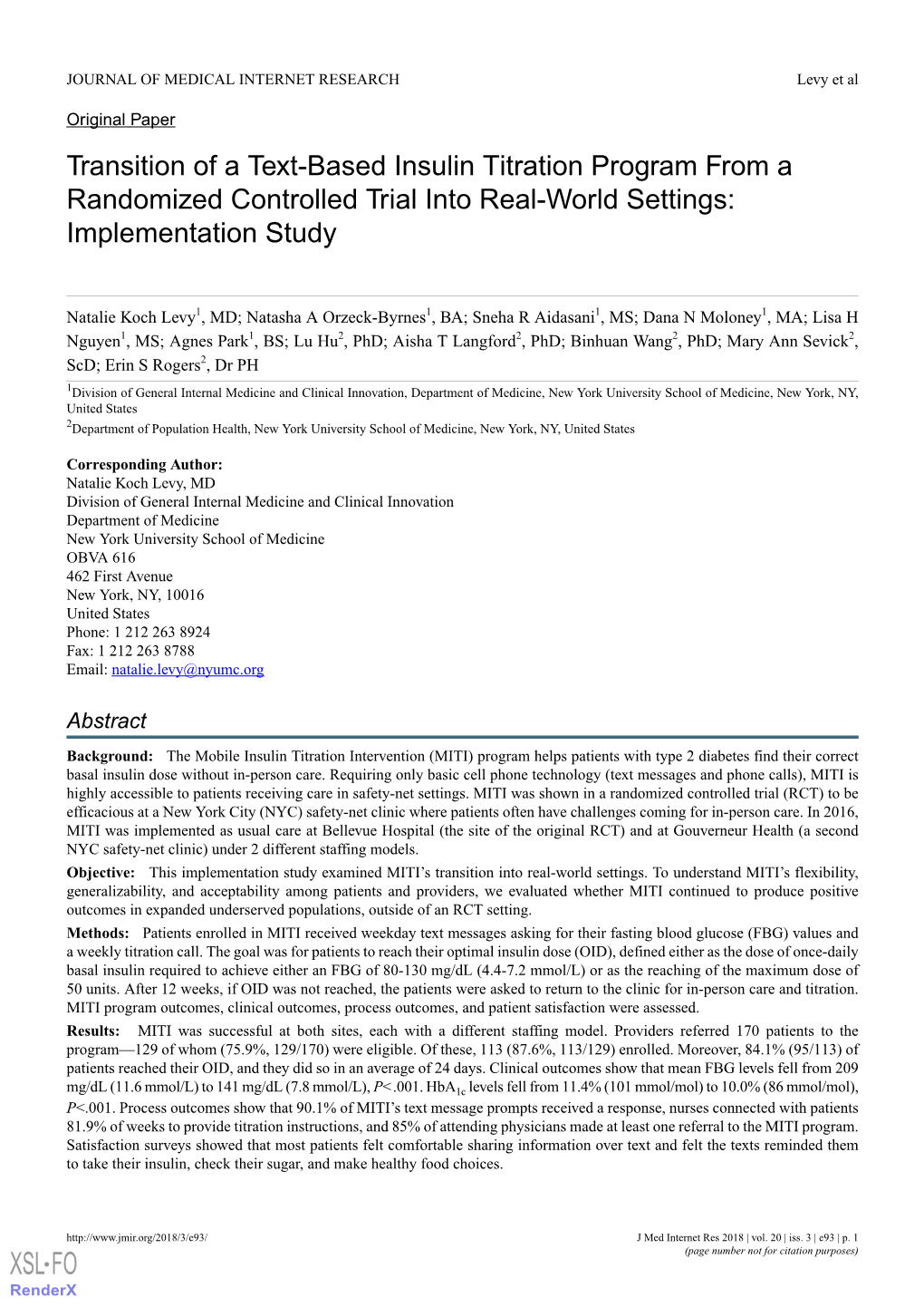Transition of a Text-Based Insulin Titration Program from a Randomized Controlled Trial Into Real-World Settings: Implementation Study