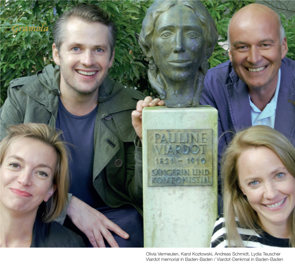 Olivia Vermeulen, Karol Kozłowski, Andreas Schmidt, Lydia Teuscher Viardot Memorial in Baden-Baden / Viardot-Denkmal in Baden-Baden