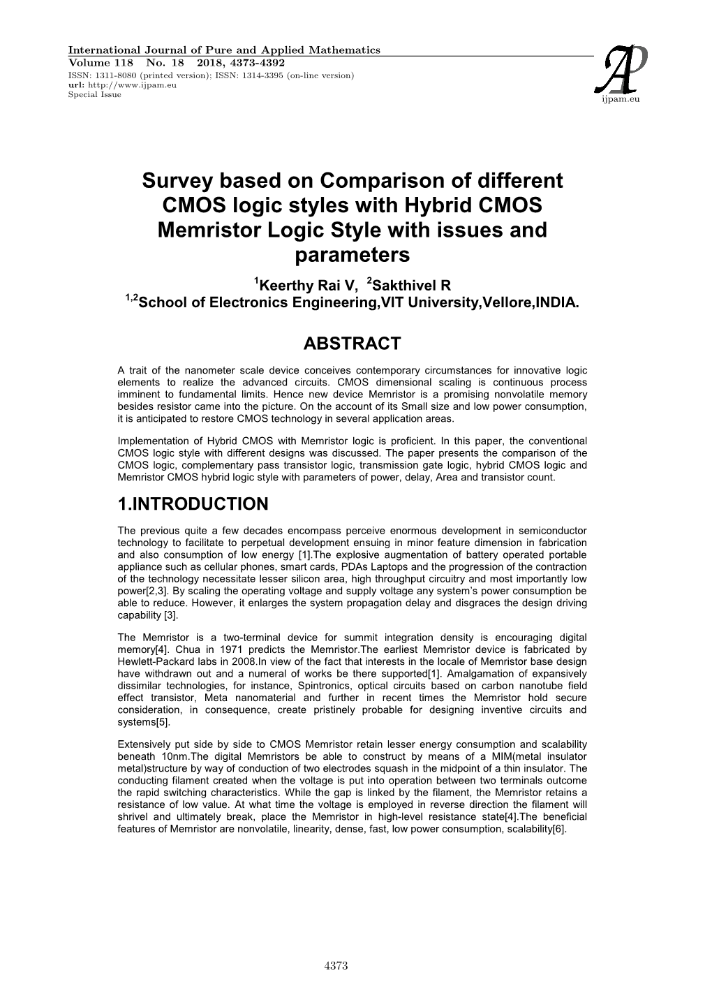 Survey Based on Comparison of Different CMOS Logic Styles With