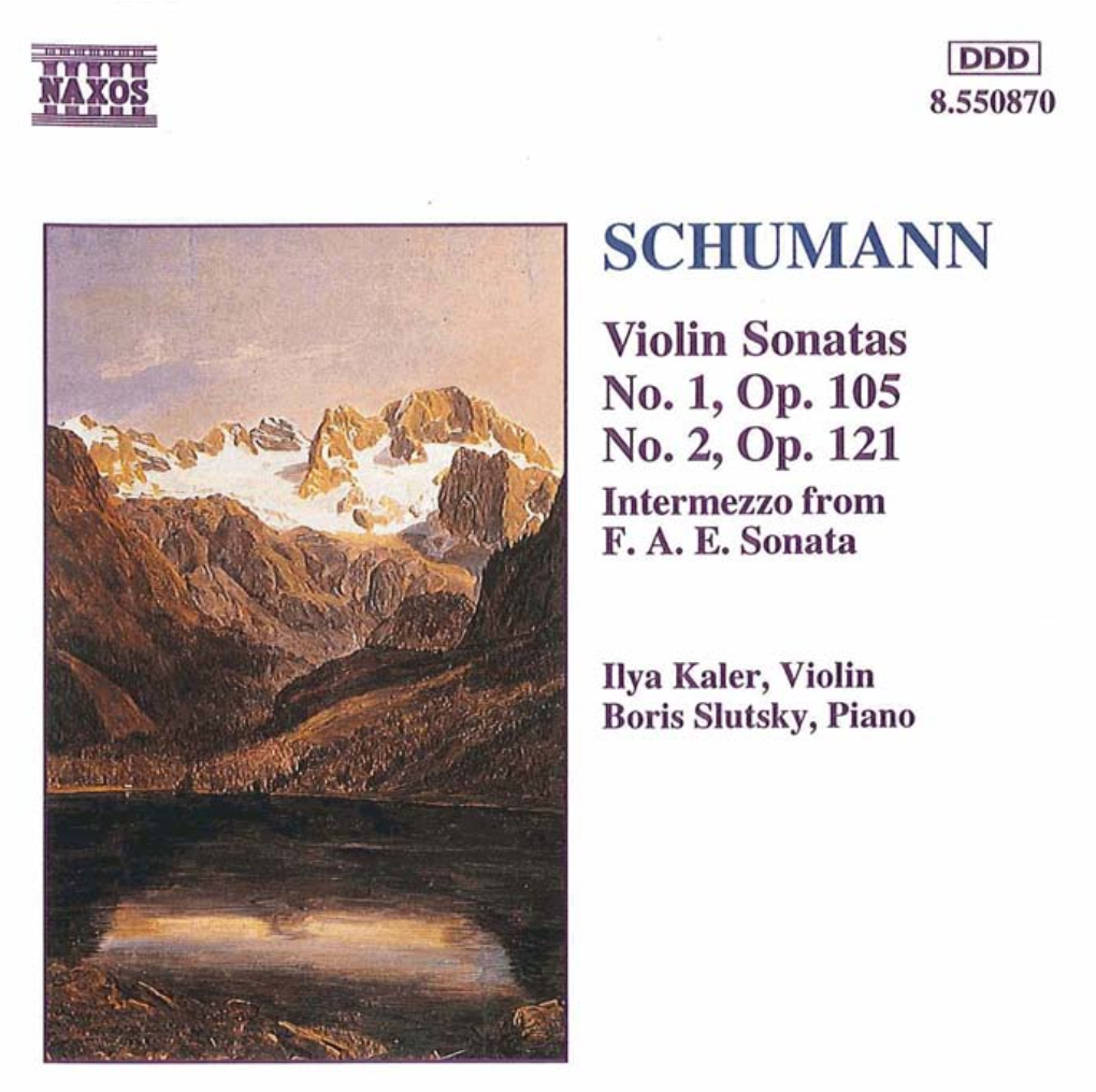 SCHUMANN Violin Sonatas No