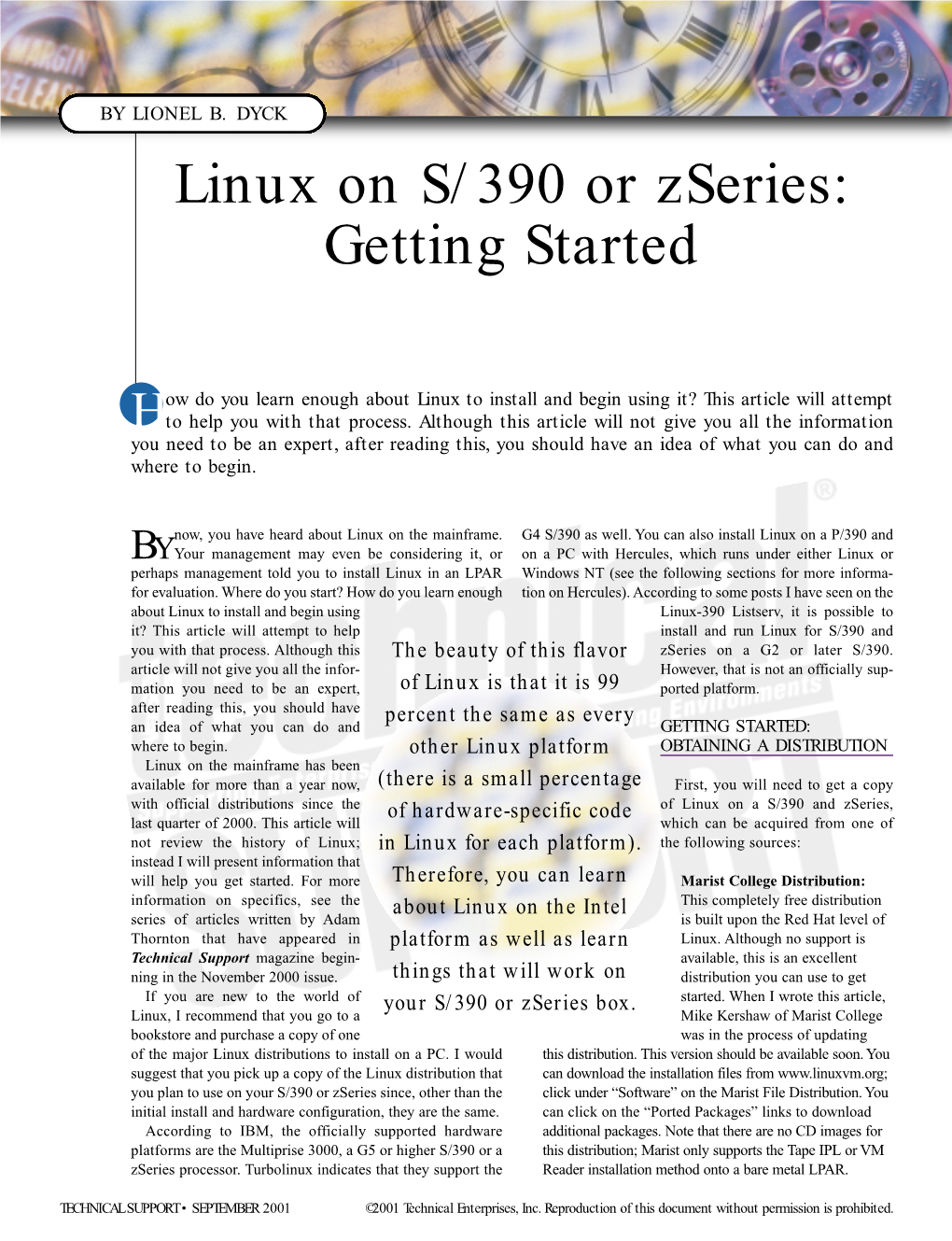 Linux on S/390 Or Zseries: Getting Started