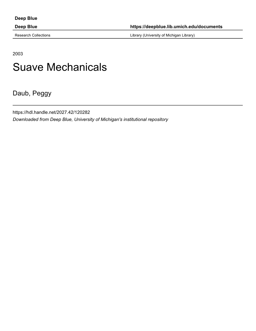 Suave Mechanicals