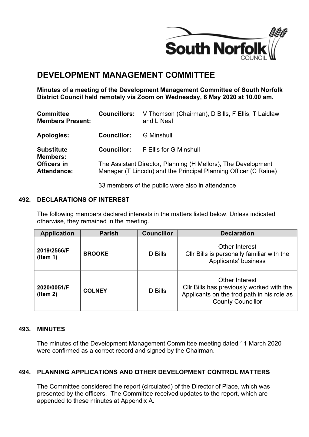 Development Management Committee