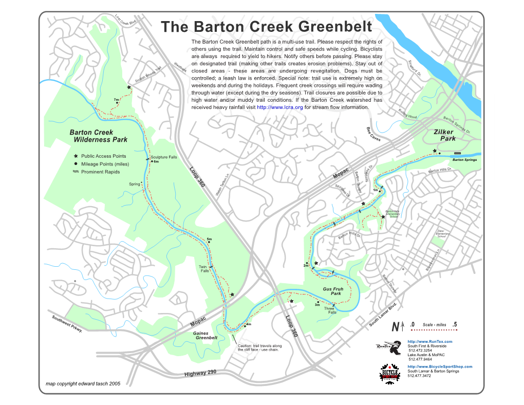 Barton Creek Greenbelt the Barton Creek Greenbelt Path Is a Multi-Use Trail