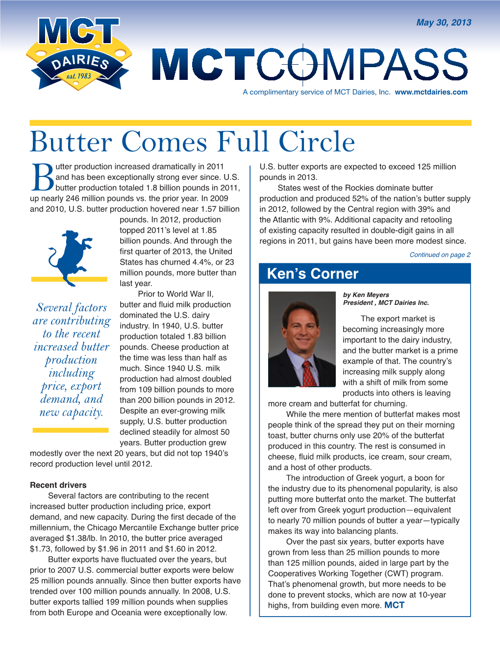 Butter Comes Full Circle Utter Production Increased Dramatically in 2011 U.S