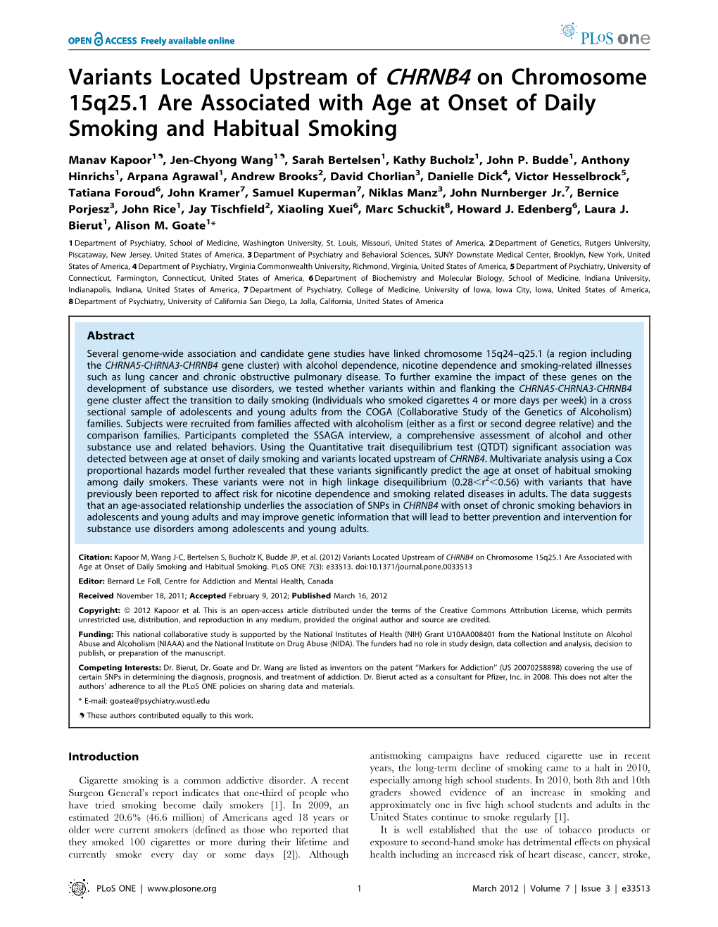 Variants Located Upstream of CHRNB4 on Chromosome 15Q25.1 Are Associated with Age at Onset of Daily Smoking and Habitual Smoking