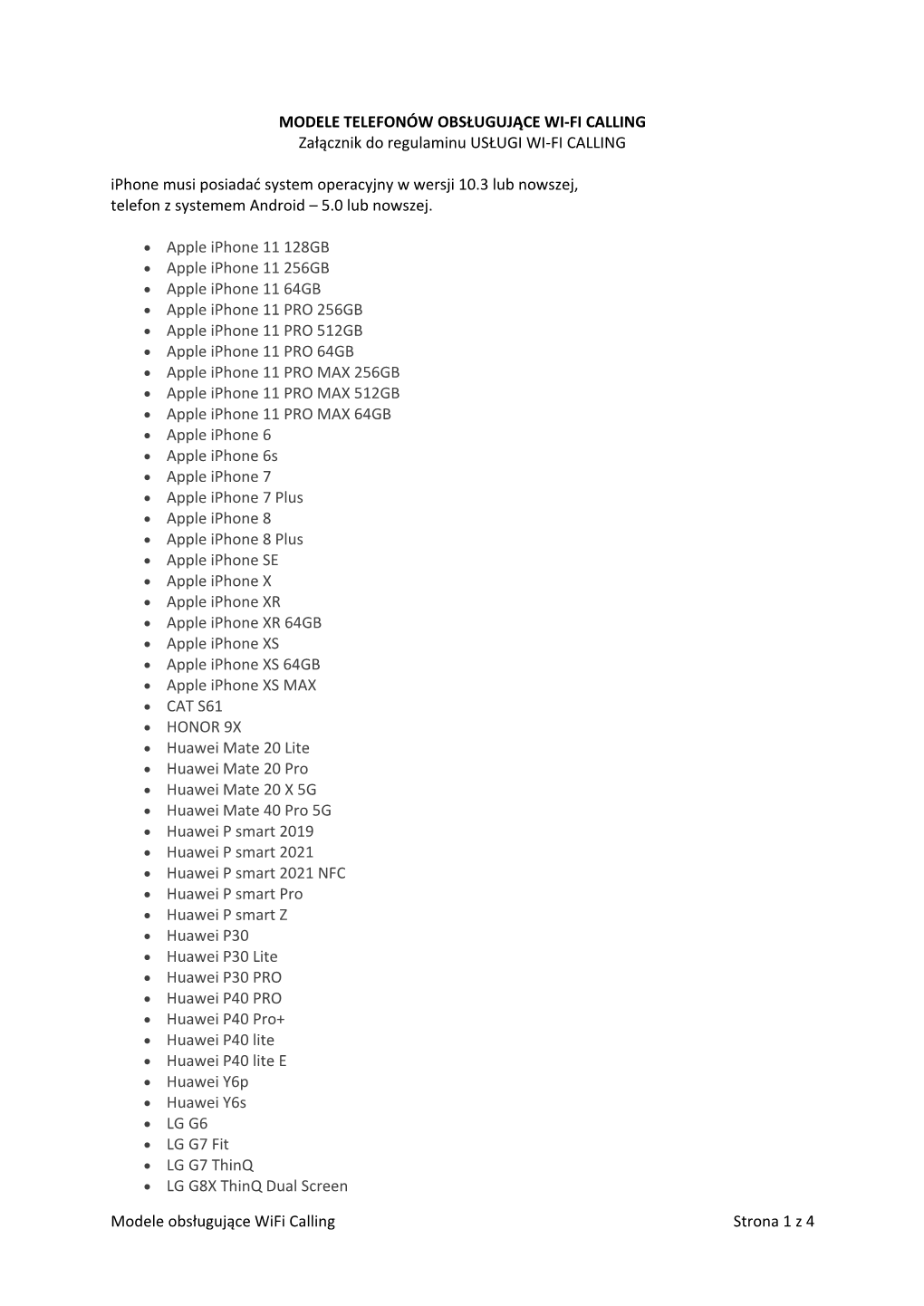 Modele Telefonów Obsługujące Wi-Fi Calling